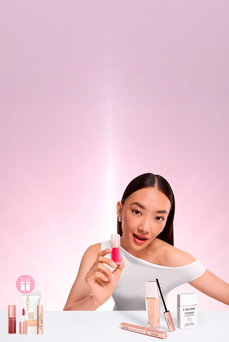 Clean Girl Look banner met drie mini’s cadeau vanaf €129: Lip Idole JuicyTreat 60, Teint Idole Ultra Wear Care & Glow 125W en Lash Idole Flutter Extension Mascara mini. Geldig tot en met 14/06/2026.