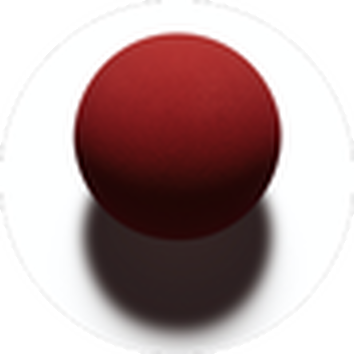 Une sphere rouge vif sur un fond blanc, creant un contraste marque avec une ombre douce en dessous.